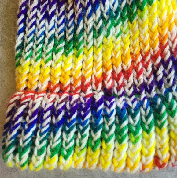 Vintage Rainbow Knit Beanie - Picture 2 of 7